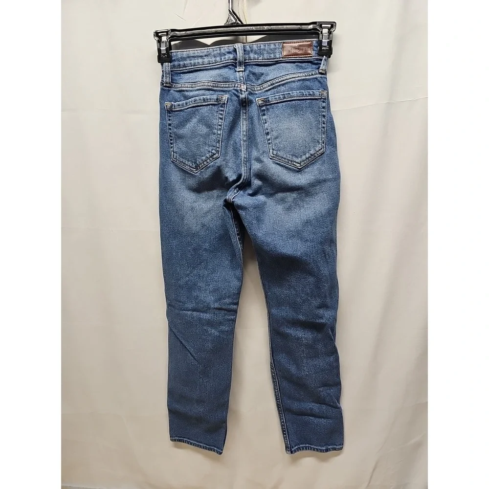 Hollister Ultra High-Rise Blue Distressed Denim Mom Jeans Juniors Sz 1r W25 L27 - Picture 10 of 15